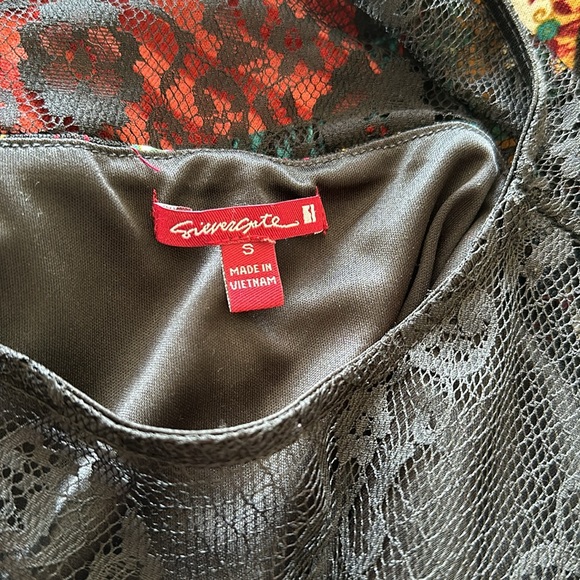 Silvergate Colorful Midi Dress with Black Lace Size Small - Picture 8 of 8